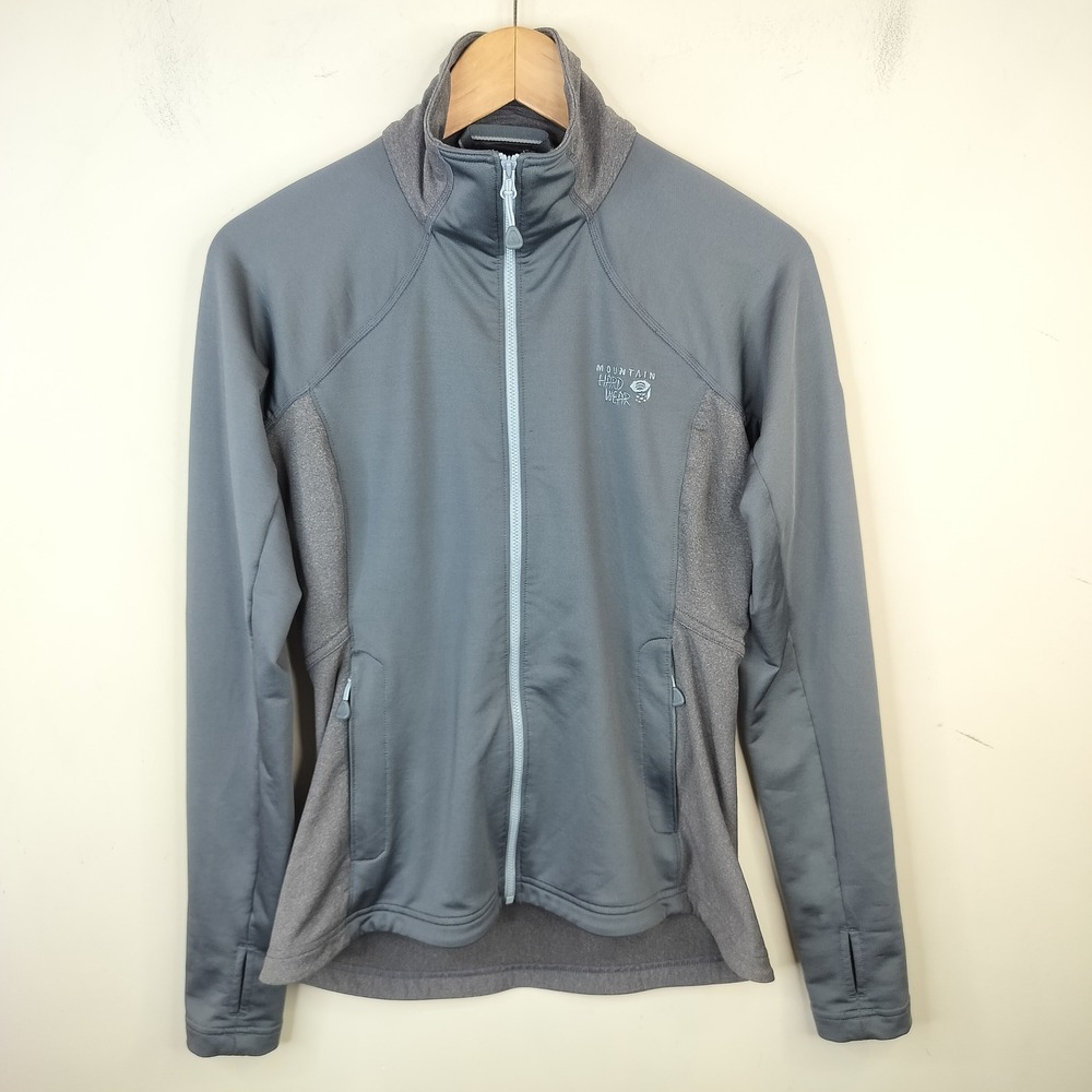 Mountain Hardwear Full Zip Jacket Small Thumbholes Lightweight Gray Outdoors